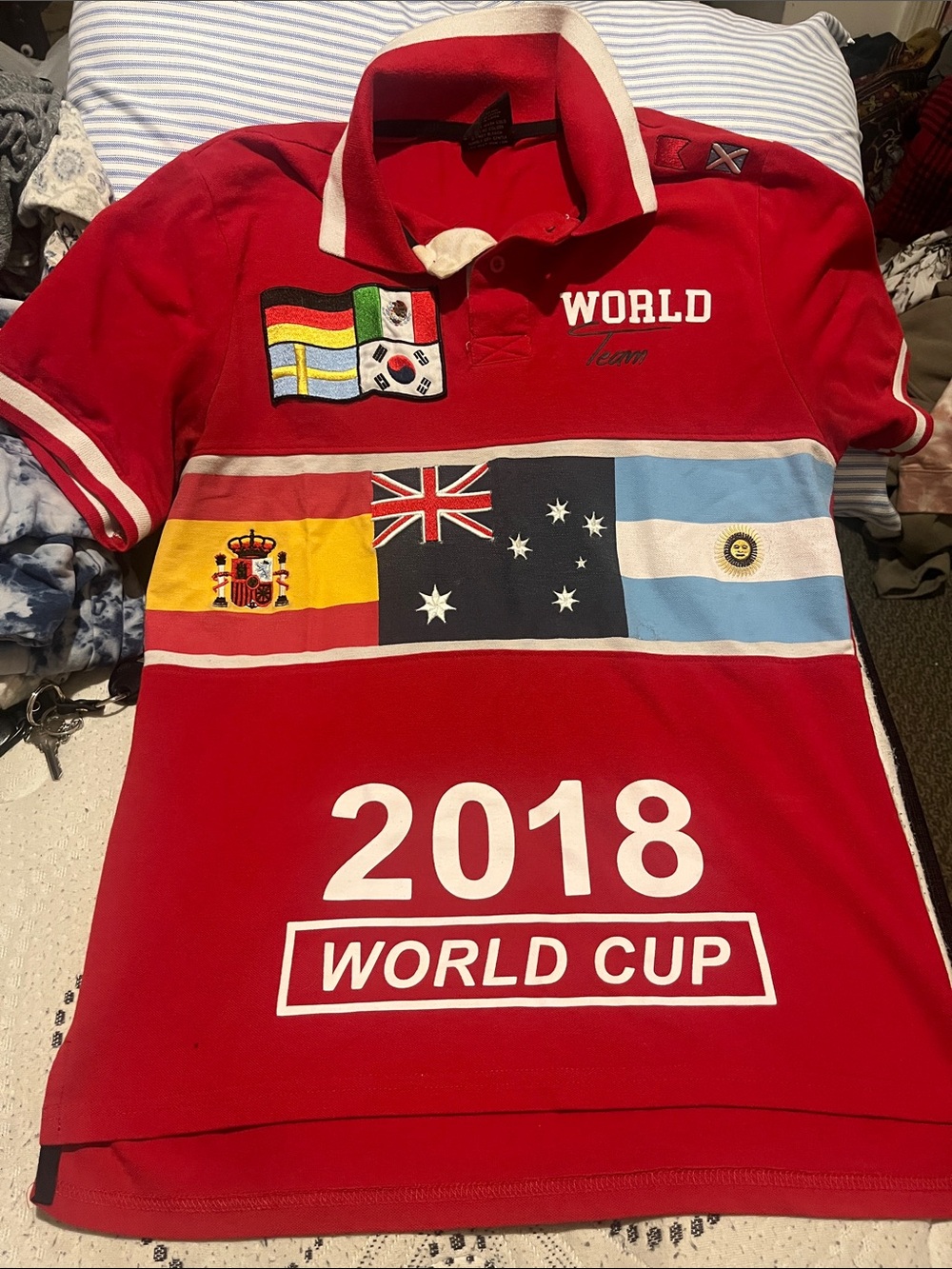 Rare in Red 'World Team' 2018 World Cup Polo Shirt